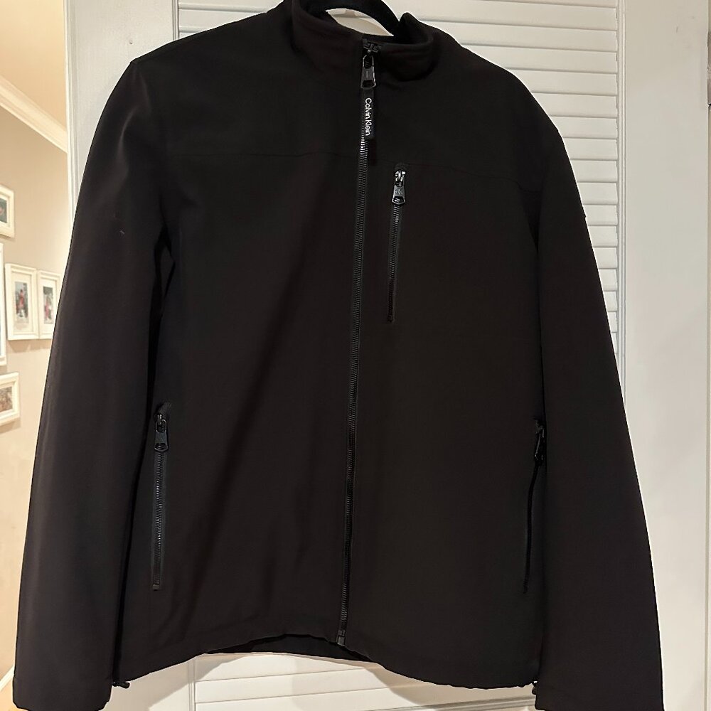 Calvin Klein Men’s Softshell Jacket – Black – Faux Fur Lined – Size M